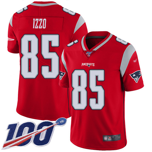 New England Patriots Football #85 100th Season Inverted Legend Limited Red Men Ryan Izzo NFL Jersey->youth nfl jersey->Youth Jersey